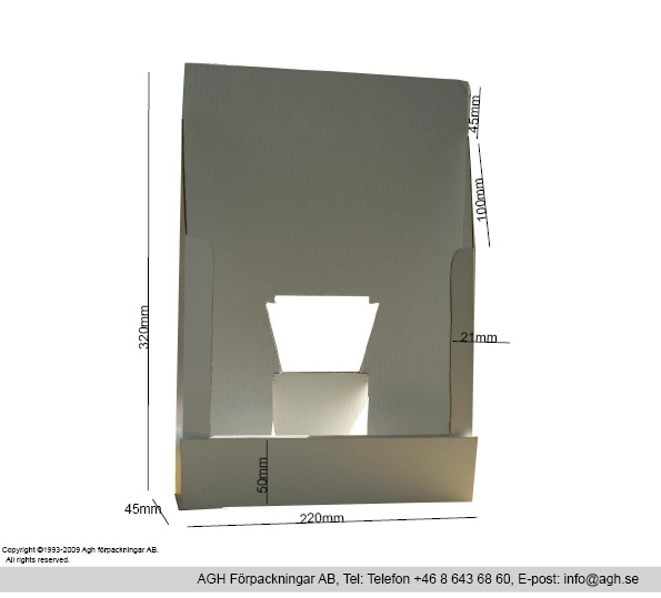 A4 broschyrställ format 220x45x320 mm