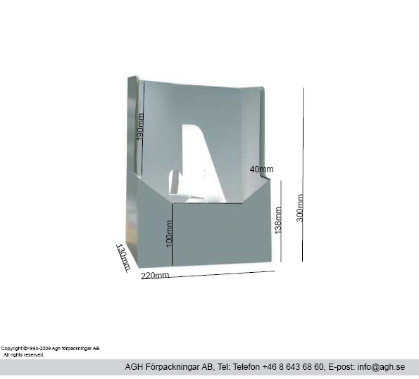 Tidningställ 220x130x133/300 mm