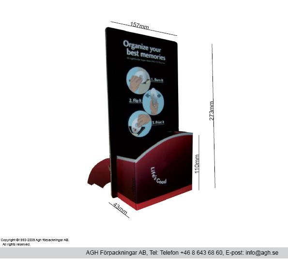 Broschyrställ 130x43x110x273mm