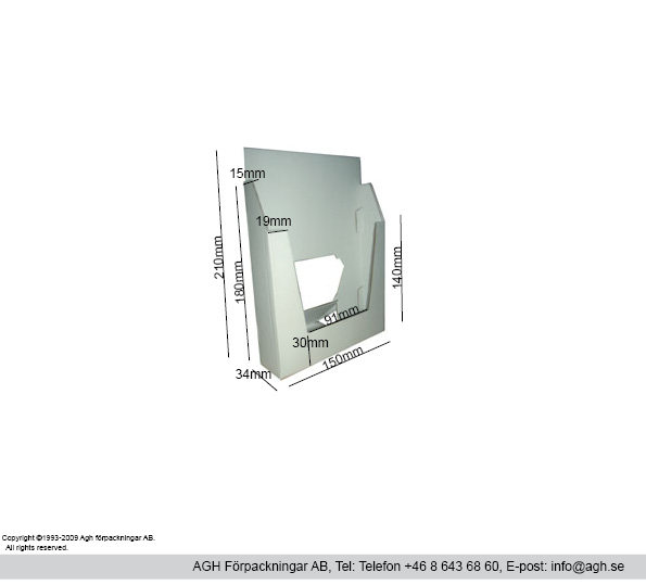 Borddisplay 189x188x39mm