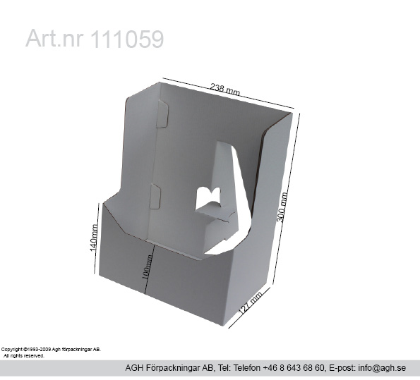 Tidningsställ 238x127x300mm(innerformat)