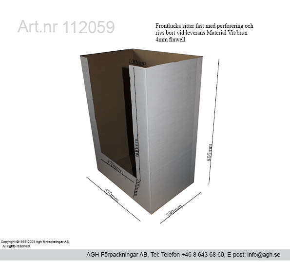 Kvartspall 570x380x800mm med front lucka