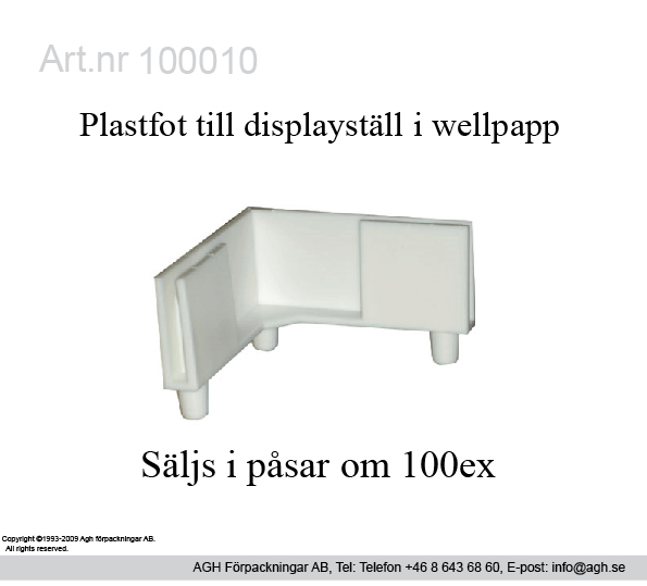 Plastfötter till golvställ i wellpapp 100010