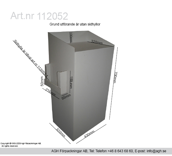 Golvställ för A3 och A4 broschyrer format 430x320mm djup 100 mm