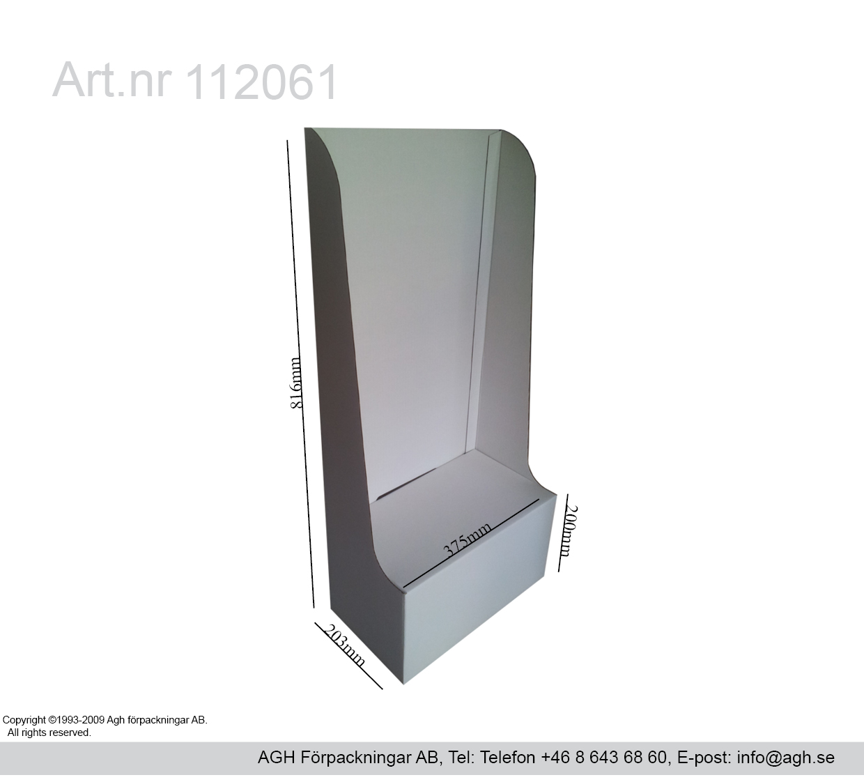 Katalogställ 375x203x816mm